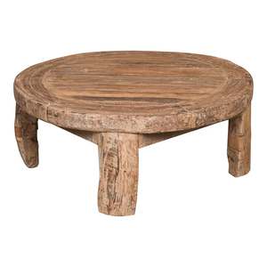 Table Basse Vintage en Bois Massif Indien Authentique et Écologique, Faite à la Main, Multi-Usages, pour Salle à Manger ou Hôtel - Product Image 1