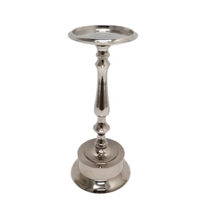 Porte-bougie en aluminium couleur Nickel argent, support de bougie de Style de luxe et porte-bougie pour la décoration de la maison - Product Image 1