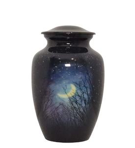 Urna de cremación de Luna, urna funeraria para cenizas humanas, hecha a mano en aluminio, adecuada para entierro de cementerio o nicho, tamaño personalizado - Product Image 1