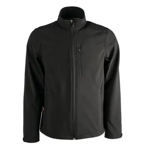 Özel açık SoftShell ceket kamp yürüyüş düz Zip Up siyah renk spor Unisex için kışlık ceketler su geçirmez ceketler