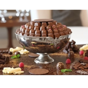 Bol à chocolat en acier inoxydable martelé Bol à chocolat sucré fini argent brillant Bol à chocolat décoratif de vente chaude - Product Image 4