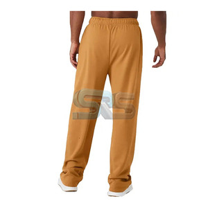 Custom Logo <b>Men's</b> Pants Flared Sweatpants <b>Baggy</b> Washed Casual 100% Cotton High Waist Track <b>Trousers</b> - Product Image 2
