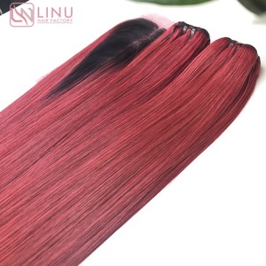 Pacotes de cabelo virgem vietnamita SDD e <span class=keywords><strong>DD</strong></span> Ombre coloridos com fecho a preço de atacado - Product Image 5