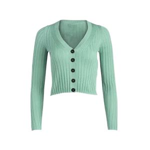 Korean Style Women's Cardigan Short Slim Fit <b>Wool</b> Knitted Sweater Custom Embroidery Logo Casual Button for Sorority Fraternity - Product Image 1