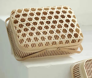 Caja de almacenamiento de bambú con tapa tejida-Acabado laminado natural, producto de Vietnam | VIET FARGIMEX - Product Image 6