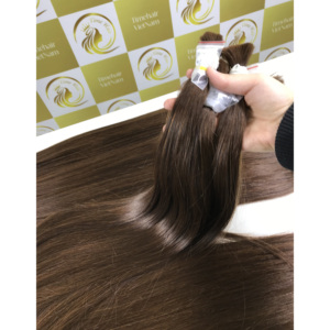 Paquetes de cabello vietnamita marrón a granel doble de 60cm de largo de donante mixto de calidad superior 100% extensiones de cabello humano natural crudo de todos los colores - Product Image 2