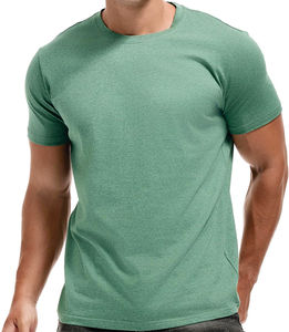 T-shirt de fitness en coton épais pour hommes Logo brodé de haute qualité Stylish Casual Short Sleeve Fit - Product Image 1