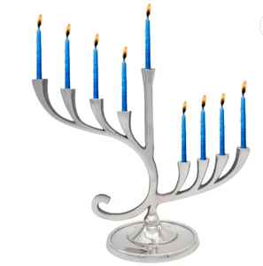 Menorá Antigua de Aluminio de 9 Brazos, Personalizable, de Alta Demanda, Metal Premium, Candelabro Judío Navideño, Hecho a Mano - Product Image 5