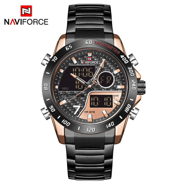 NAVIFORCE 9171 Luxury Watch Brands Fashion Date Display Waterproof Men Japan Quartz Movement Digital Sport Watches