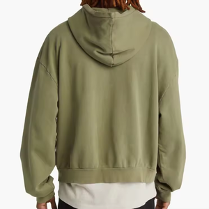 Custom Logo Light green sun Faded Vintage Cotton french Terry side Pockets Zipper washed <b>zip</b> <b>ups</b> Hoodies - Product Image 3