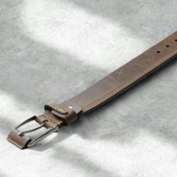 Ceinture en cuir pleine fleur Crazy Horse marron rustique avec logo personnalisé, boucle en acier, faite à la main, style vintage, pour homme, décontractée, pour jeans et tenues western – Meilleure vente