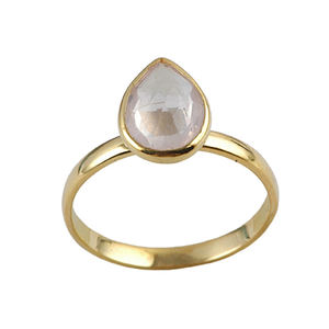 แหวนอัญมณีควอตซ์925ชุบทองแหวนเงินสเตอลิงดีไซน์คลาสสิก - Product Image 1