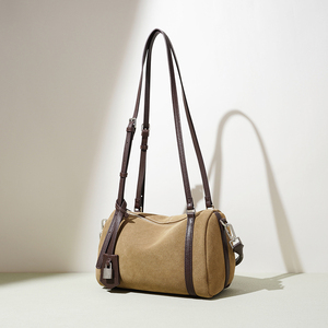 2026ใหม่กระเป๋าถือหนังกลับหนังวัวแท้วินเทจสำหรับผู้หญิงกระเป๋าสะพายคาดลำตัวสะพายไหล่ความจุเยอะแบบย้อนยุคออกแบบได้ตามต้องการสำหรับฤดูหนาว - Product Image 3