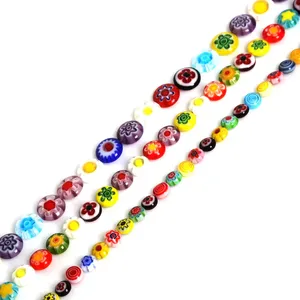 Perles de verre colorées Millefiori Murano 6mm 8mm 10mm pièce plate pour la fabrication de bijoux perles au chalumeau en cristal - Product Image 1