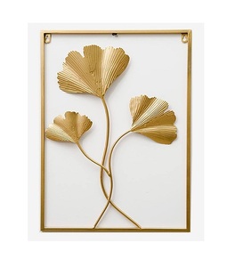 Diseño de hojas Arte de la pared de Metal Decoración para el hogar Hotel Restaurante Oficina Colgante de pared Artes Casa Calentamiento Decorativo - Product Image 5