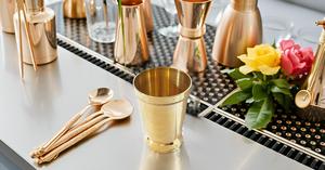 Copa Julep de latón de diseñador con mosaico de cuentas, vaso de cristal de lujo para accesorios Moscow Mule Mint - Product Image 4