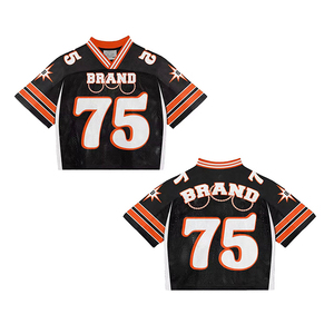 Camiseta Deportiva de Malla Extra Grande Personalizada, Estilo Urbano, Estampado Corto, Moderna, Hip Hop, Cuello en V, Holgada, Verano, Estilo Jersey de Equipo - Product Image 4