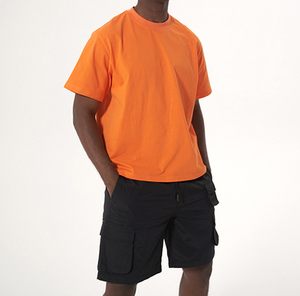 2025 camiseta recortada de alta calidad para hombre, camiseta informal esencial de gran tamaño, Camiseta de algodón 100% para hombre, ajuste holgado - Product Image 4