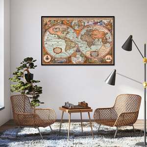 Póster de Mapa del Mundo Antiguo de Estilo Tradicional Histórico - Product Image 3