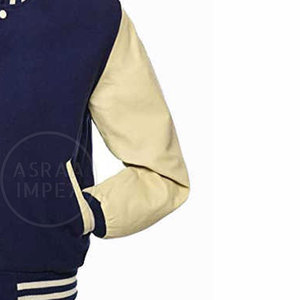 Chaqueta con letras de manga de cuero suave con cuello levantado de primera calidad deportiva e informal para invierno - Product Image 5