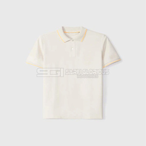 Polo Blanco para Hombre con Detalles Amarillos, Manga Corta, Corte Casual Elegante, Transpirable y Cómodo - Product Image 2
