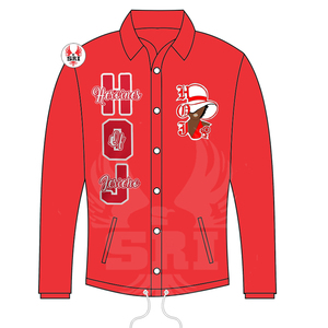 เสื้อแจ็คเก็ตโค้ชผ้าฝ้ายน้ำหนักเบาปักลายและโลโก้ HOJ Masons Fraternity สำหรับผู้หญิง แบบสั่งทำพิเศษ - Product Image 1