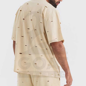 เสื้อยืดผู้ชายคุณภาพสูง สไตล์ดิสเทรส พิมพ์ลายตามสั่ง ทรงปกติ สวมใส่สบาย ระบายอากาศได้ดี เป็นมิตรกับสิ่งแวดล้อม ผ้าฝ้ายแท้ 100% ดีไซน์ใหม่ - Product Image 2