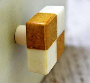 Marble Brass Door Knob Knobs with Custom Color Shape Size Made in India - Product Image 2