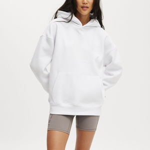 Sweat à capuche oversize pour femme en coton 100% de haute qualité, streetwear tendance, hip hop, col rond, services ODM OEM - Product Image 5