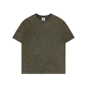 OEM Hombres Sólido Casual Lavado ácido de manga corta Camisetas Cuello Deporte Estilo Regular Fit 100% Algodón Secado rápido Transpirable - Product Image 6