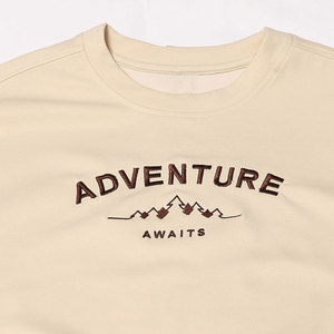 เสื้อสเวตเชิ้ตคอกลมสีครีมสำหรับผู้หญิง ผ้าฝ้ายถักทรงโอเวอร์ไซส์ พิมพ์ลายตัวอักษร สวมใส่สบายๆ ในฤดูใบไม้ร่วง - Product Image 6