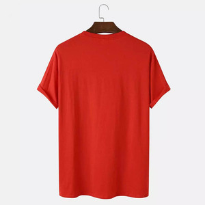 เสื้อยืดคอกลมแขนสั้นสำหรับผู้ชาย, เสื้อยืดคอกลมผ้าฝ้าย100% ธรรมดาคอกลมแขนสั้นโอเวอร์ไซส์พิมพ์ลายเรียบง่าย - Product Image 5