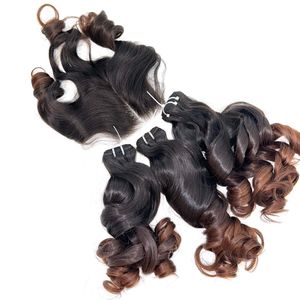 Extensions de cheveux humains vietnamiens de couleur personnalisée rebondissante de haute qualité, faisceaux de cheveux bruts avec fermeture - Product Image 2