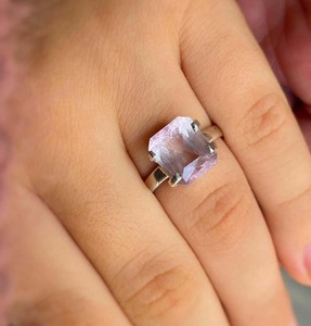 6x9mm émeraude corindon ovale anneau à la mode 925 en argent Sterling plaqué or bague pour fête porter des bijoux pour le cadeau de fête des mères - Product Image 3