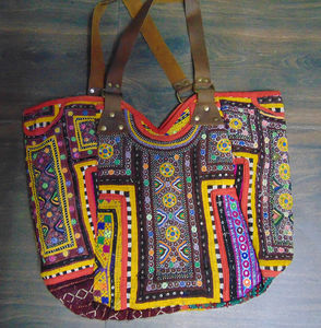 กระเป๋าสไตล์โบฮีเมียนสำหรับผู้หญิง, กระเป๋าผ้าฝ้ายโบฮีเมียนความจุขนาดใหญ่พร้อมฝาปิดมีซิปแบบพกพาสำหรับงานแต่งงานในโอกาสพิเศษ - Product Image 2