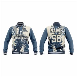 Veste universitaire coupe-vent de haute qualité pour homme et femme, polyester/coton, fermeture éclair sur le devant, baseball personnalisé, corps en laine - Product Image 3