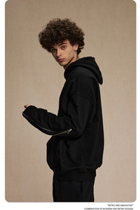 Sweat à capuche épais de haute qualité en coton surdimensionné 450 g/m² style streetwear en molleton bouclette écologique brodé personnalisé en relief - Product Image 4