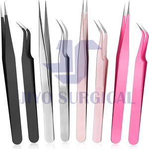 Pinzas de volumen de corazón Rosa Pinzas de extensión de pestañas de acero inoxidable para recoger el cabello perfecto de 90 grados - Product Image 4