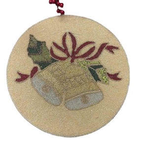 Set de table perlé floral cousu à la main ensemble tricoté décoratif perle de rocaille tapis de Table à manger accessoire de décoration de cuisine - Product Image 3