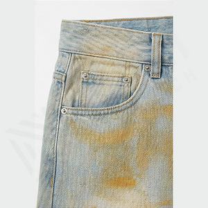 กางเกงยีนส์ทรงตรงสไตล์เรโทรวินเทจสำหรับผู้ชาย คุณภาพสูง เหมาะสำหรับฤดูหนาว ฤดูใบไม้ร่วง ฤดูร้อน ล้างสีแบบสโตนวอช สไตล์ฮิปฮอป แฟชั่นแนวสตรีท แห้งเร็ว - Product Image 5