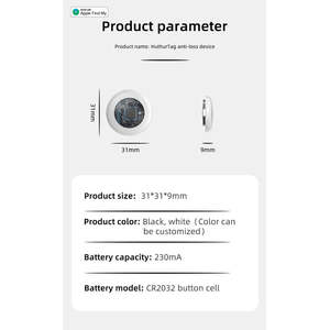 Localizador GPS Portátil Personalizable HuthurTag, Buscador de Llaves Antipérdida, Rastreo en Tiempo Real para Mascotas y Dispositivos, Batería de 10-12 Meses de Duración - Product Image 1