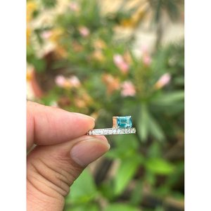 Vintage <b>Emerald</b> Blue Topaz <b>Ring</b> 925 Sterling <b>Silver</b> Handmade Gemstone <b>Ring</b> Wholesale Jewelry Supplier - Product Image 1