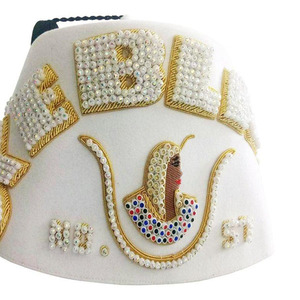 Sombrero masónico Shriner Fez personalizado para su nombre de logia ISIS y número Sombrero personalizado Shriner TEMPLE Fez con diamantes de imitación - Product Image 1