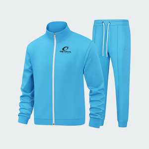 2026 Top Trending Men Drawstring Winter Solid Tracksuit Set Spandex/Polyester Heavyweight Casual <b>Stand</b> Collar Soft Fabric - Product Image 5