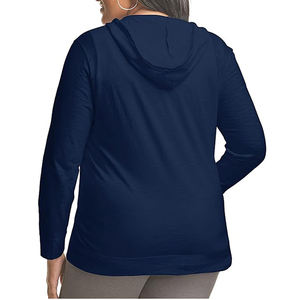 Vente en gros de sweats à capuche confortables pour femmes respirants à séchage rapide personnalisés de couleur unie pour femmes - Product Image 3