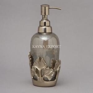 Distributeur de savon de luxe en acier inoxydable 304 doré en forme de feuille de métal facile à nettoyer - Product Image 1