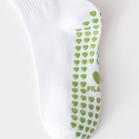 Calcetines de algodón personalizados para mujer con logo bordado de aguacate y lazo, puño con volantes, ideales para yoga, pilates y entrenamiento.