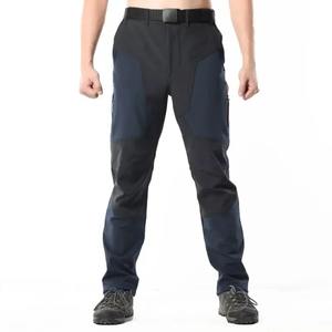 <b>Men's</b> Outdoor Waterproof Charging Pants Fleece Thickened Soft Shell Mountaineering <b>Thermal</b> <b>Trousers</b> Solid Pattern Color Matching - Product Image 4