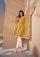 Katun berat cetak Batik dengan Foil bekerja Kaftan untuk kantor rumah dan luar ruangan pakaian dari pemasok India