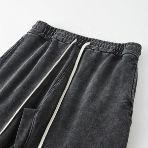 Pantalon de survêtement vintage en coton à jambe droite large et lourde avec logo personnalisé pour hommes pantalon de jogging personnalisé de haute qualité délavé à l'acide - Product Image 2